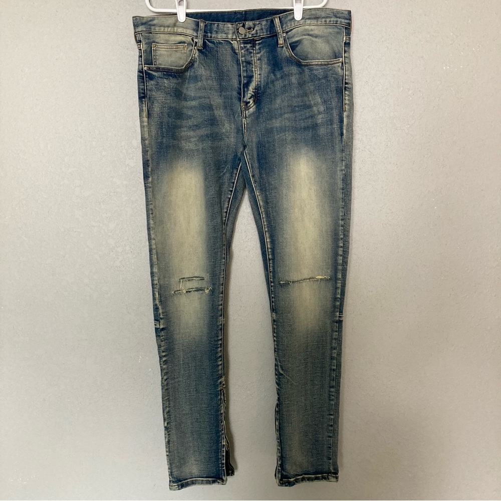 MNML Men’s Distressed Blue Jeans/Pant